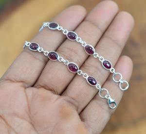 Handmade Classical <b>Bracelet</b> 925 Solid Silver Jewelry For Women 925 Sterling Silver Garnet Gemstone <b>Boho</b> Style <b>Bracelet</b> Gift For - Product Image 2