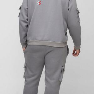 Ensemble de survêtement pour homme avec logo personnalisé, vêtements de sport, jogging, 2 pièces, survêtement, survêtement évasé, respirant, ensemble sweat-shirt et pantalon - Product Image 2