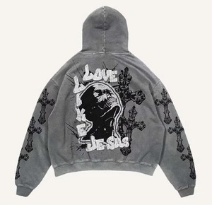 Sudaderas de invierno de peso pesado para hombre con diseño vintage desteñido y logotipo personalizado bordado hombro caído al por mayor - Product Image 4
