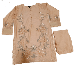 Trajes de pantalón Kurta de algodón bordado para mujer de alta calidad con estilo, ropa India pakistaní, estampado Floral de talla grande, 2-3 piezas - Product Image 3