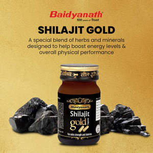 Cápsulas de Shilajit Gold Natural Baidyanath, paquete de 10, tónico herbal para energía, claridad mental y bienestar físico - Product Image 1