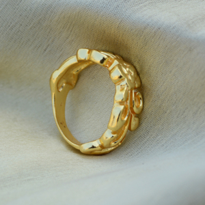 Hot Selling Designer Floral Brass <b>Ring</b> Gold Plated Exclusive Jewelry for Women and <b>Men</b> Free Size Engagement Gift - Product Image 5