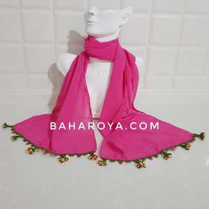 İğne Oyası Çiçekli Fular Pembe-Sarı Bufandas y chales tradicionales - Product Image 1
