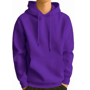 Vente chaude Hommes Sweat À Capuche Polaire Pull À Manches Longues Sweat À Capuche Couleur Unie Cordon Poche Kangourou - Product Image 5