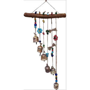 Handmade Rustic Boho Wind <b>Chimes</b> Beaded Country Farmhouse Dcor Set of 5 Pieces - Product Image 5