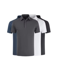 Polo en coton pour hommes grande taille avec logo brodé, polo de golf à manches courtes, polo respirant pour vêtements de sport, tenue décontractée