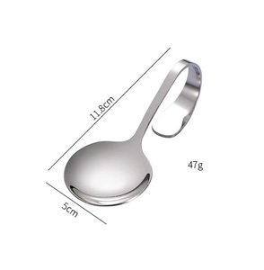 Cuillère en acier inoxydable de qualité supérieure personnalisable de qualité supérieure Poignée incurvée Cuillère de service à pâtes Taux abordable - Product Image 1