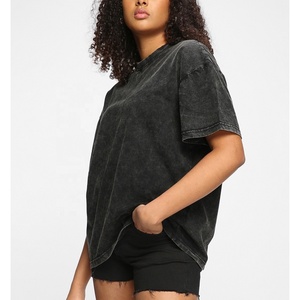T-shirt vintage délavé à l'acide de haute qualité personnalisé pour femmes, streetwear surdimensionné avec style décontracté, t-shirt pour hommes 2026 - Product Image 3