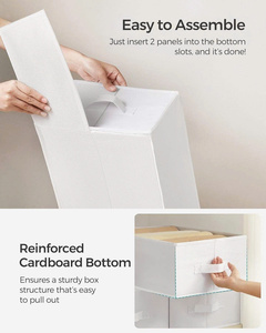 ตู้เสื้อผ้าผ้าแบบแขวนพับได้ 6 ช่อง ทรงสี่เหลี่ยม คุณภาพสูง ทนทาน ขนาดใหญ่ กล่องเก็บของทำความสะอาดง่าย ชุด 6 ชิ้น - Product Image 5