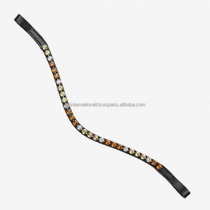 Banda clásica de cuero genuino para cejas de caballo decorada con cristales multicolores de 1 fila, diamantes de imitación, banda para cejas mega Bling, todos los tamaños - Product Image 2