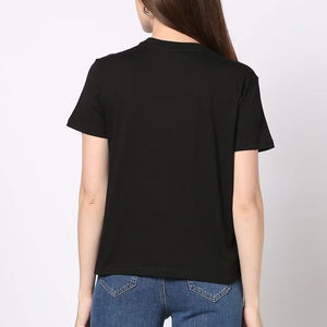 Women's Summer Casual T-Shirts Pocket Design Breathable 100% Cotton Fabric Drop <b>Shoulder</b> Oversized Style Wholesale Available - Product Image 3