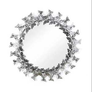 Miroir mural rond en métal et verre antique pour la décoration de la maison, chambre à coucher, salon, salle de bain, miroir mural - Product Image 2
