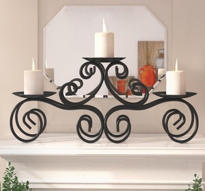 <b>Black</b> Color Coated Iron Candle Holders for Home Decoration Metal <b>Candlestick</b> Holder With Three Sizes - Product Image 6