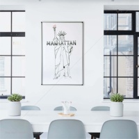 Pizarra Blanca Minimalista Ultrafina Ecológica de Una Sola Cara, con Marco de Acero y Aluminio Mate, Magnética, Certificada por la CPSIA