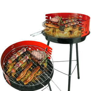 Barbecue rond au charbon de bois 30 cm, finition rouille - Product Image 1
