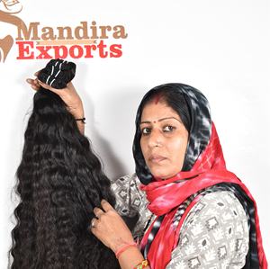 Vendeur vierge indien brut un donneur non transformé faisceaux naturels alignés sur les cuticules extensions de cheveux humains au temple ondulé - Product Image 5