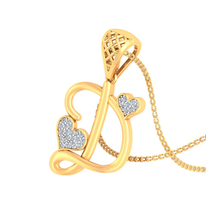 Ishi เพชรหรูหรา18K ทอง D ตัวอักษรห้องปฏิบัติการปลูกจี้เพชร - Product Image 1