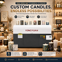 Impresora UV Cilíndrica de Alta Velocidad de 360 Grados, Máquina de Impresión Rotativa para Velas, Impresora UV de Envoltura Completa para Velas, CMYK, Blanco, Barniz
