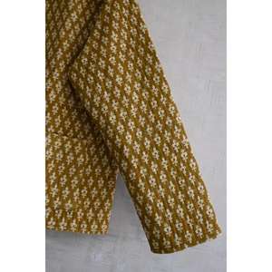 Veste matelassée en coton imprimé floral tissé |   Vêtement d'hiver réversible à manches longues et boutons, respectueux de l'environnement - Product Image 3