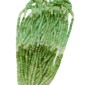 Cuentas de gema sueltas de crisoprasa natural, forma de cuentas, alta calidad, tono verde, lote de mayorista indio, gemas Mehrajudin, cuentas de terceros - Product Image 1