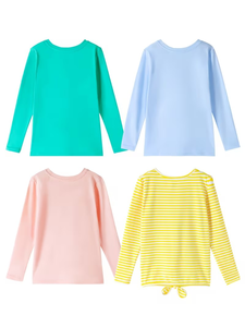 Long Sleeve Button-Up Shirts - Solid Color & Striped Pocket Round Neck Casual Button Front Placket, Warm Comfortable Layering - Product Image 2