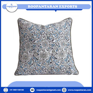 Best Price <b>Indian</b> Manufacturer Seat <b>Cushions</b> Outdoor Crafted With Care HandBlock Printed Cotton Piping CushionCover Pillow <b>Cover</b> - Product Image 2