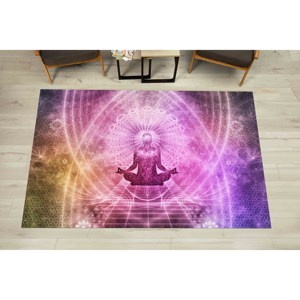 Alfombra Impresa: Diseño Moderno de Chakra y Energía para Meditación, Alfombra Suave Pequeña 3D Personalizada, Alfombra Suave No Tejida - Product Image 4