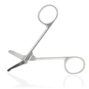 Ciseaux à pansements Lister, vétérinaires, 4,3 pouces, ciseaux à traumatisme, ciseaux médicaux manuels en acier inoxydable, design incurvé à extrémité arrondie, CE - Product Image 1