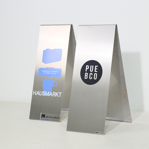 High Quality Stainless Steel <b>Mirror</b> A-frame Sign Board Customized Outdoor <b>Stand</b> a Frame Sidewalk Signs - Product Image 6