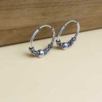 925 Sterling Silver Bohemian Cartilage Hoops Handmade Fine Jewelry Boucles d'oreilles Minimaliste Artisan Bali Style Unique Oreille Accents
