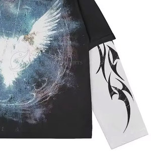 Camisetas Personalizadas de Algodón/Fibra de Bambú, Holgadas, Ligeras, Casuales, de Doble Manga, Sólidas, de Alta Calidad, Ecológicas y Transpirables - Product Image 4