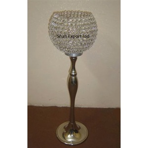 Candelabro de copa de Metal de cristal plateado de gran aspecto, centro de mesa para bodas, eventos, fiestas, suministros de decoración - Product Image 6