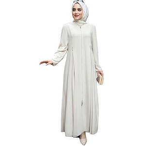 Plain <b>White</b> Ladies' Breathable Dubai Qatari Abayas <b>Maxi</b> Dress Hajj Umrah Scarf Hijab Traditional Muslim Clothing & Accessories - Product Image 1