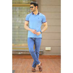 Polo T-shirt Homme Tendance KLEIN 100% Coton et Polyester Respirant Écologique Uni Foncé Brodé Haute Qualité - Product Image 4