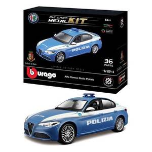 Kit de voiture miniature Alfa Romeo Giulia à l'échelle 1:24, 36 pièces, POLICE 18 25129, pour la construction et l'exposition - Product Image 1