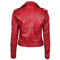 Veste de motard en cuir véritable pour femme, coupe ajustée, haute qualité, options de logo personnalisé et de marque privée disponibles