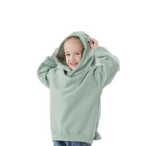 Venta al por mayor Casual sólido patrón Sudadera con capucha niños Unisex manga larga con capucha cuello personalizable invierno Digital 100% algodón bolsillo - Product Image 5