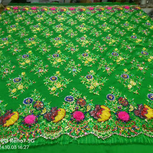 Tissu en tulle lourd 100% acrylique, écologique, brodé à la main avec des perles de luxe, pour vêtements et accessoires pour femmes - Product Image 3