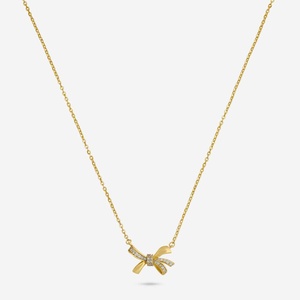 92.5 Silver <b>Necklace</b> 194212 18K Gold & Rhodium Plated Channel Setting Inlay Trendy Religious Style Link Chain for Wedding & Gift - Product Image 1