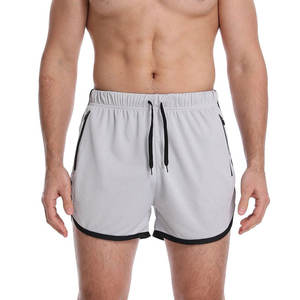 Pantalones cortos de gimnasio de alta calidad para hombre, lona duradera con cintura elástica, pantalones cortos informales de patrón sólido para correr con bolsillo, venta en línea - Product Image 1