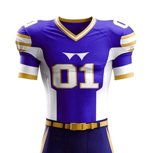 Tenue de football américain de haute qualité, fabriquée en usine, personnalisable OEM, en polyester respirant, à manches courtes, protection UV estivale - Product Image 3