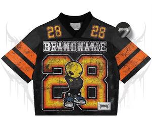 Maillot Rétro en Polyester Surdimensionné Personnalisé de Football Sublimation Boxy Fit Streetwear Maille Maillot de Football Américain Sportswear Uniforme - Product Image 1