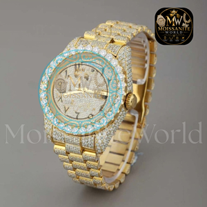 Classic Round Moissanite Diamond Watch Men Luxury Automatic Watch Top Quality Stainless Steel Business Casual <b>Clock</b> - Product Image 4