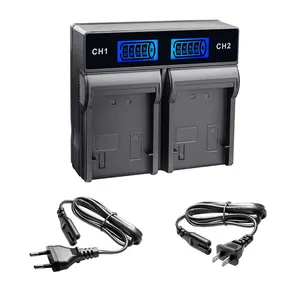 Chargeur de batterie de caméra LCD à Double fentes, entrée de chargeur 100-240V pour chargeur de caméra Canon avec écran LCD pour sony 90B D-LI92