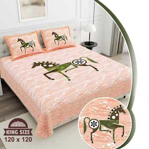 Ensemble de draps en coton biologique de qualité élégante, imprimé floral uni, style classique, confortable, idéal pour offrir en cadeau, 3 pièces, 200TC - Product Image 3