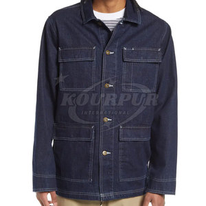 Meilleure vente haute qualité hommes col Mandarin manches longues toile séchage rapide respirant jean veste 2025 sur mesure pour - Product Image 5