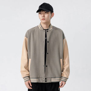 Blouson universitaire homme personnalisé en 100 % laine fine de haute qualité, couleur unie, manches longues, style décontracté pour l'hiver – Vente en gros - Product Image 4