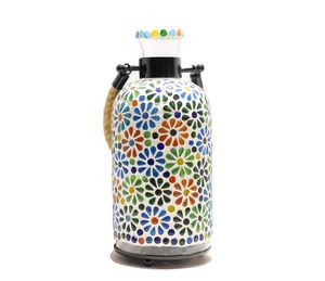 Mosaico de vidrio Multicolor Forma de botella Hermosas cuentas Diseño Portavelas - Product Image 3