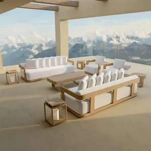 Conjunto de Sofás de Madera de Teca de Lujo para Exteriores, Muebles de Patio Resistentes a la Intemperie, Sofá Seccional Ergonómico y Duradero para Terraza o Gazebo - Product Image 4