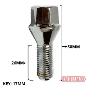 BOLT VOLKS / FR / GM / RN DOUILLE 17MM M12X1.5 (16 PIÈCES) EMBLEMAX - 2002 - Product Image 2